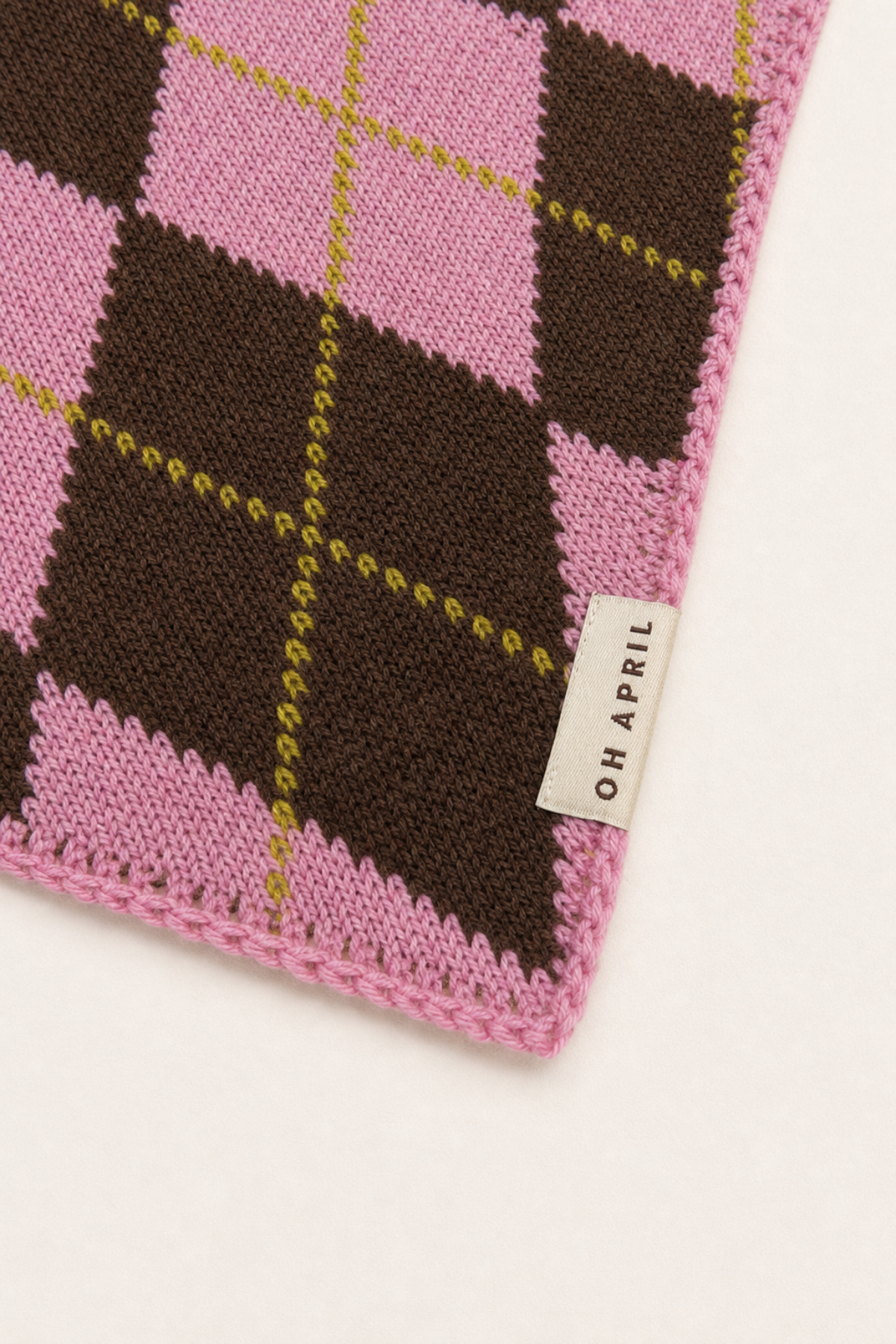 Elsie Triangle Scarf Dark Brown Argyle