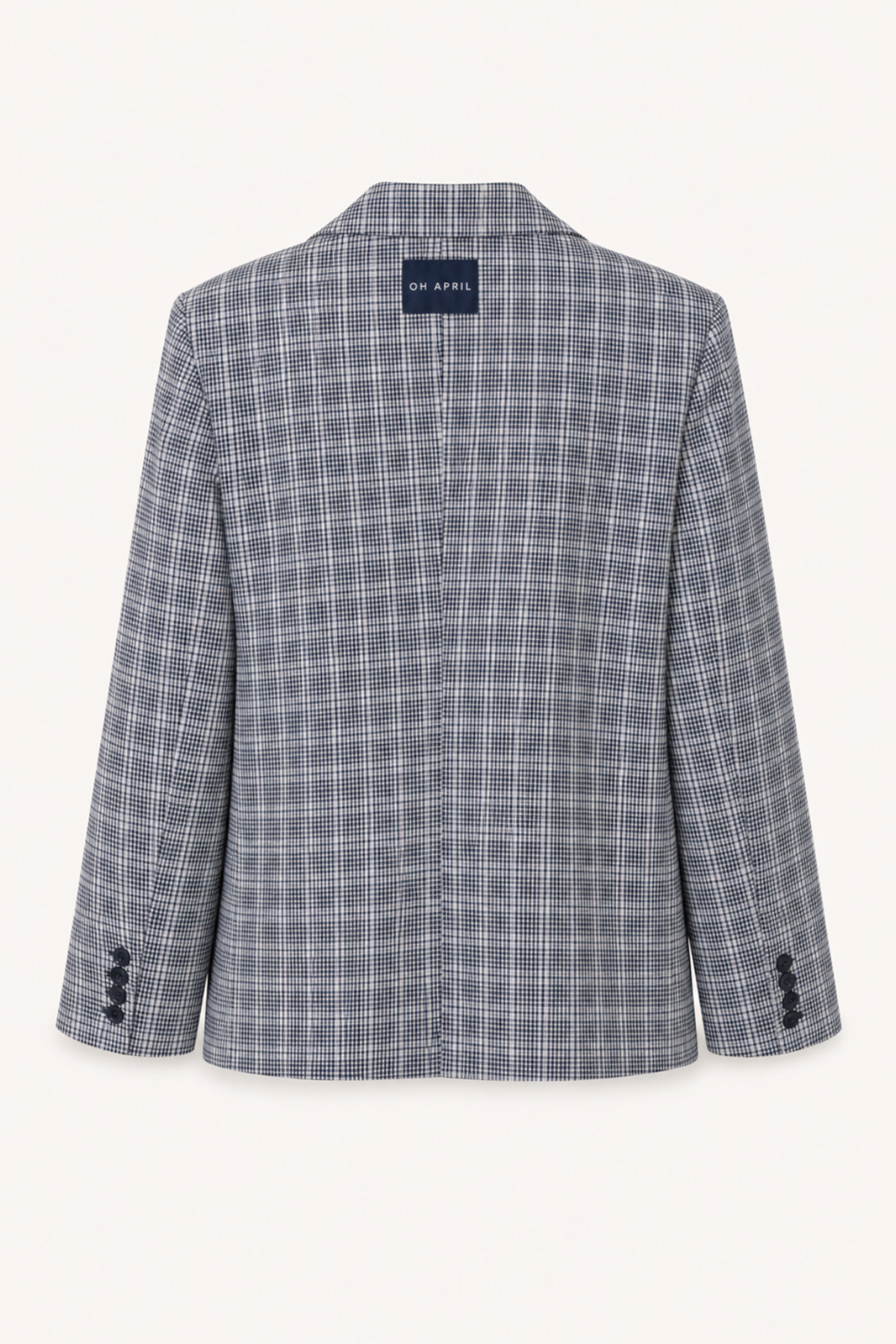 Isalie Asymmetric Blazer Navy Check