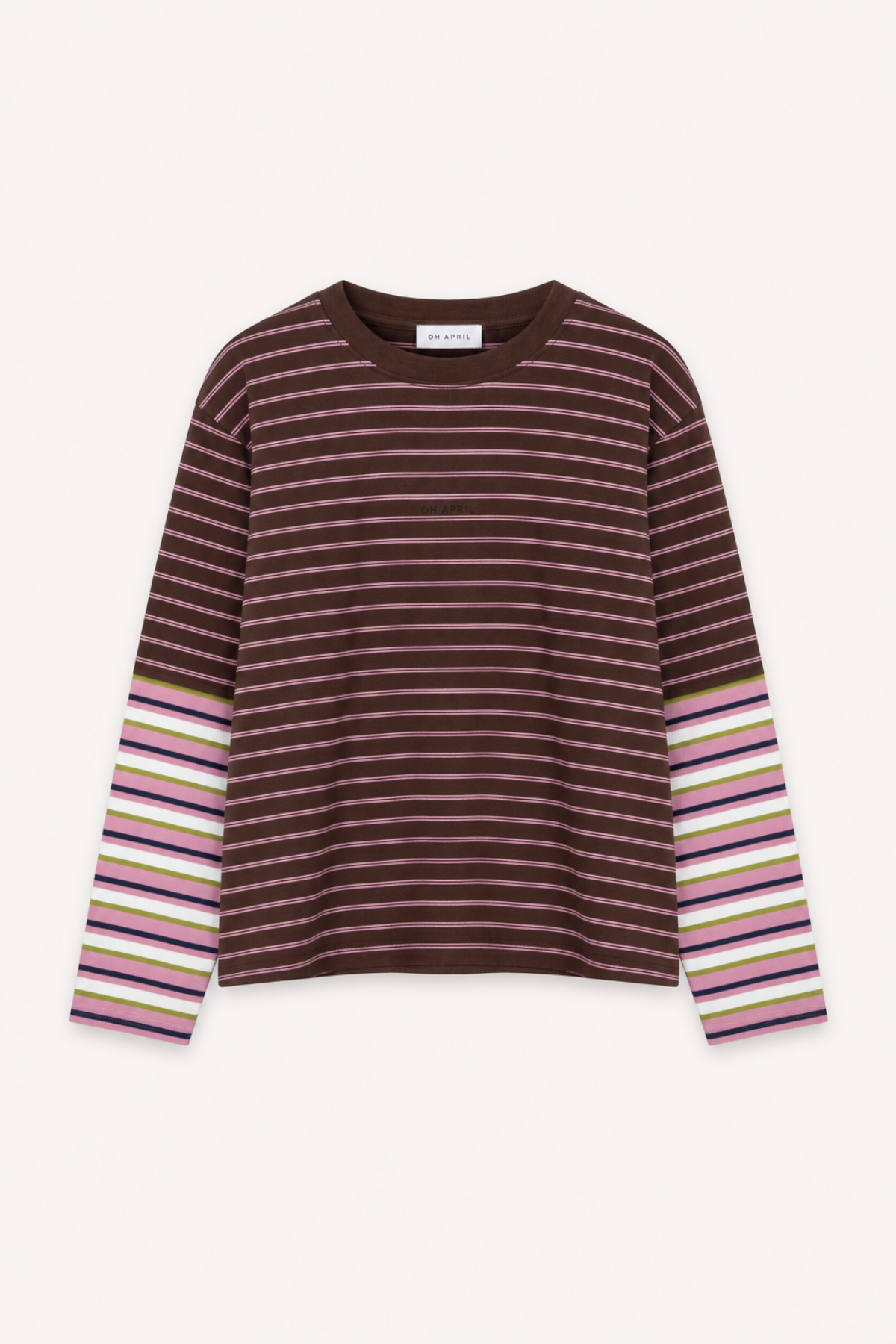 Layered BF T-Shirt Dark Brown Stripe