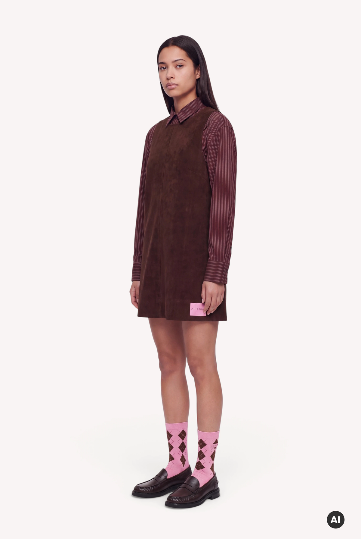 Lorena Velour Dress Dark Brown