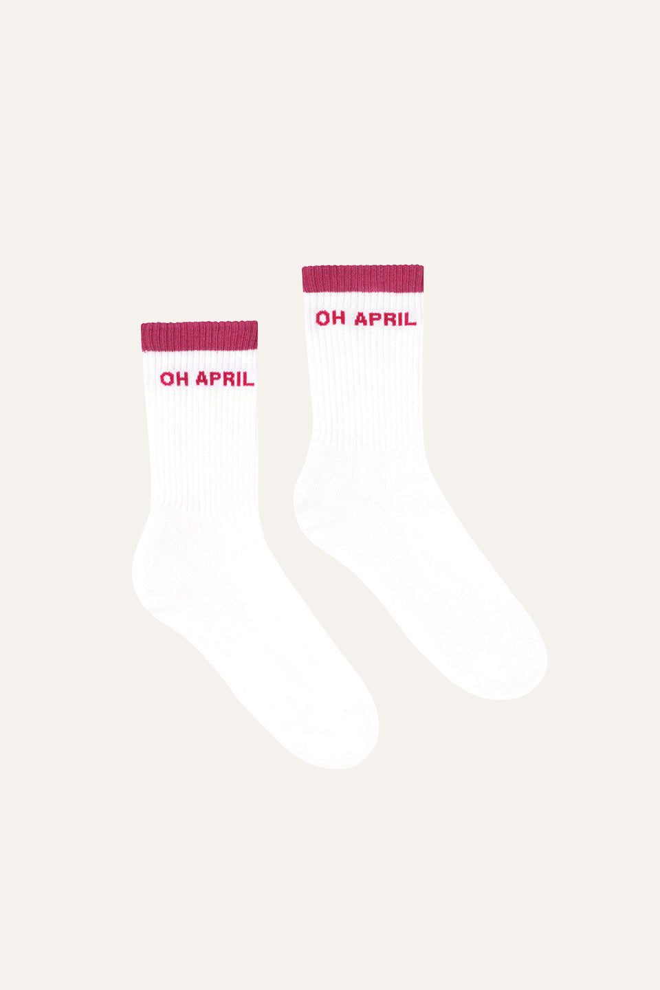 Steffi Socks OH APRIL White/Dark Pink