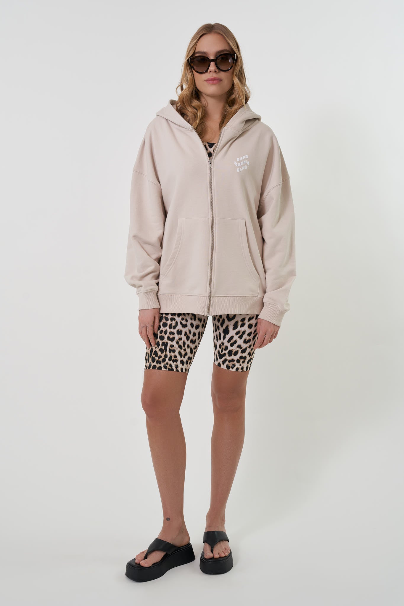 Zipper Hoodie Good Karma Club Cappuccino