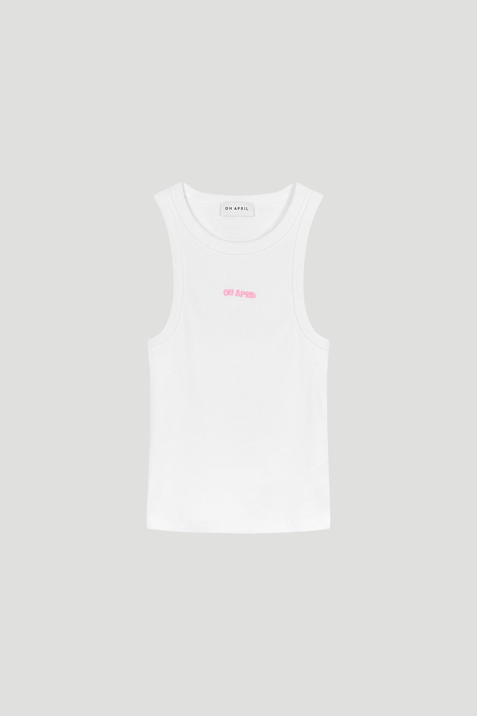 Asa Rib Top White/Pink