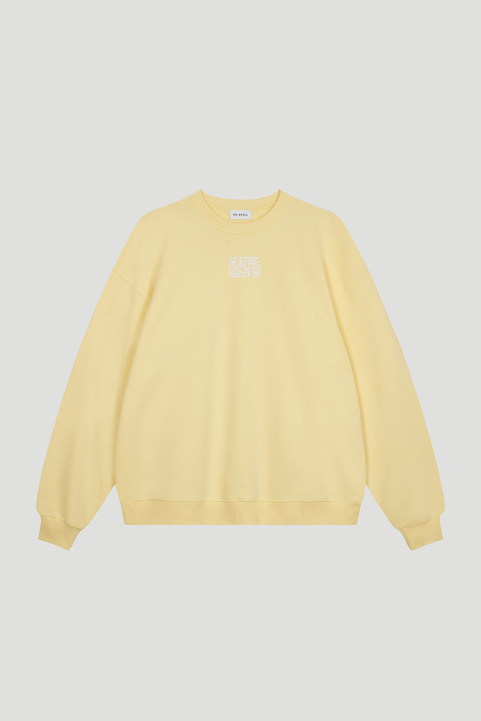 Oversized Sweater Pastel Yellow Waves