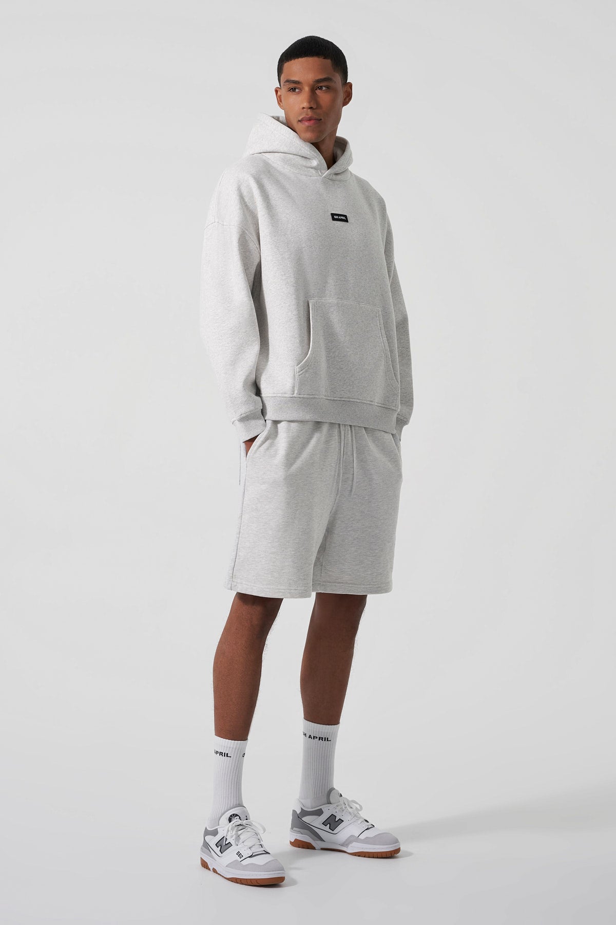 Boyfriend Hoodie Grey Melange