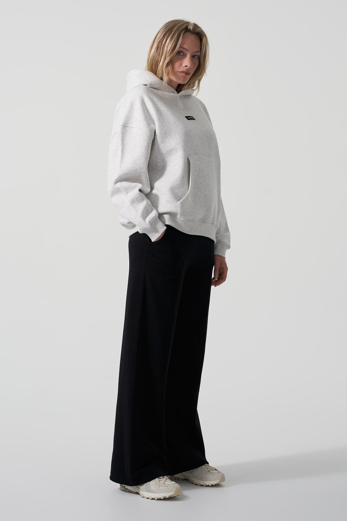 Boyfriend Hoodie Grey Melange