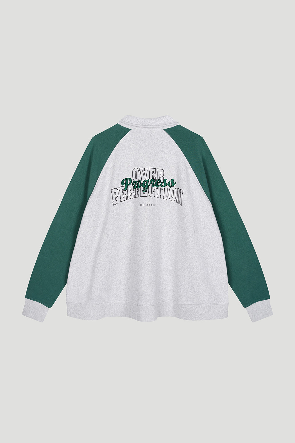 Polo Sweatshirt Grey/Forest Green Progress