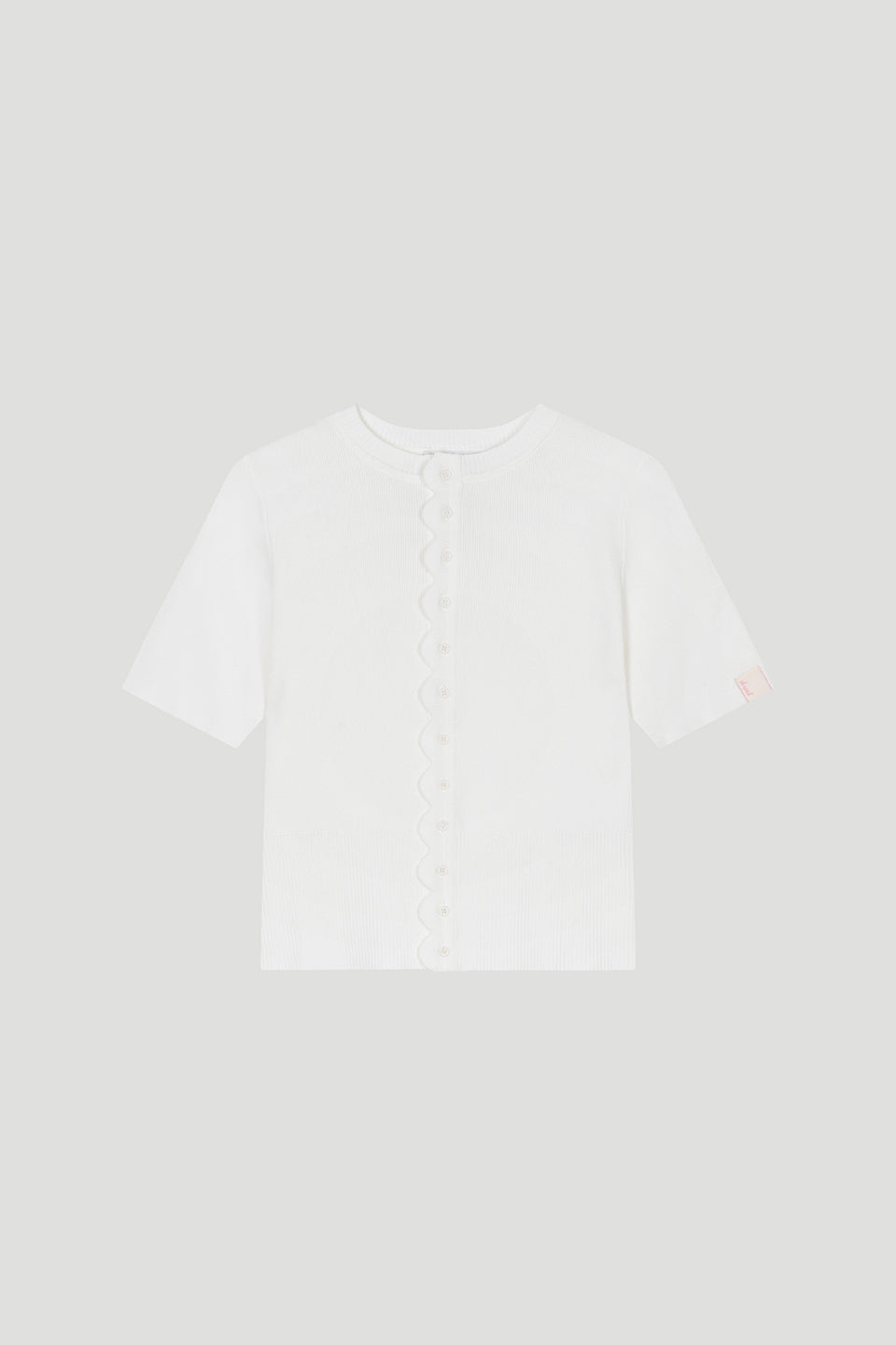 Tan Short Sleeve Cardigan Pearl