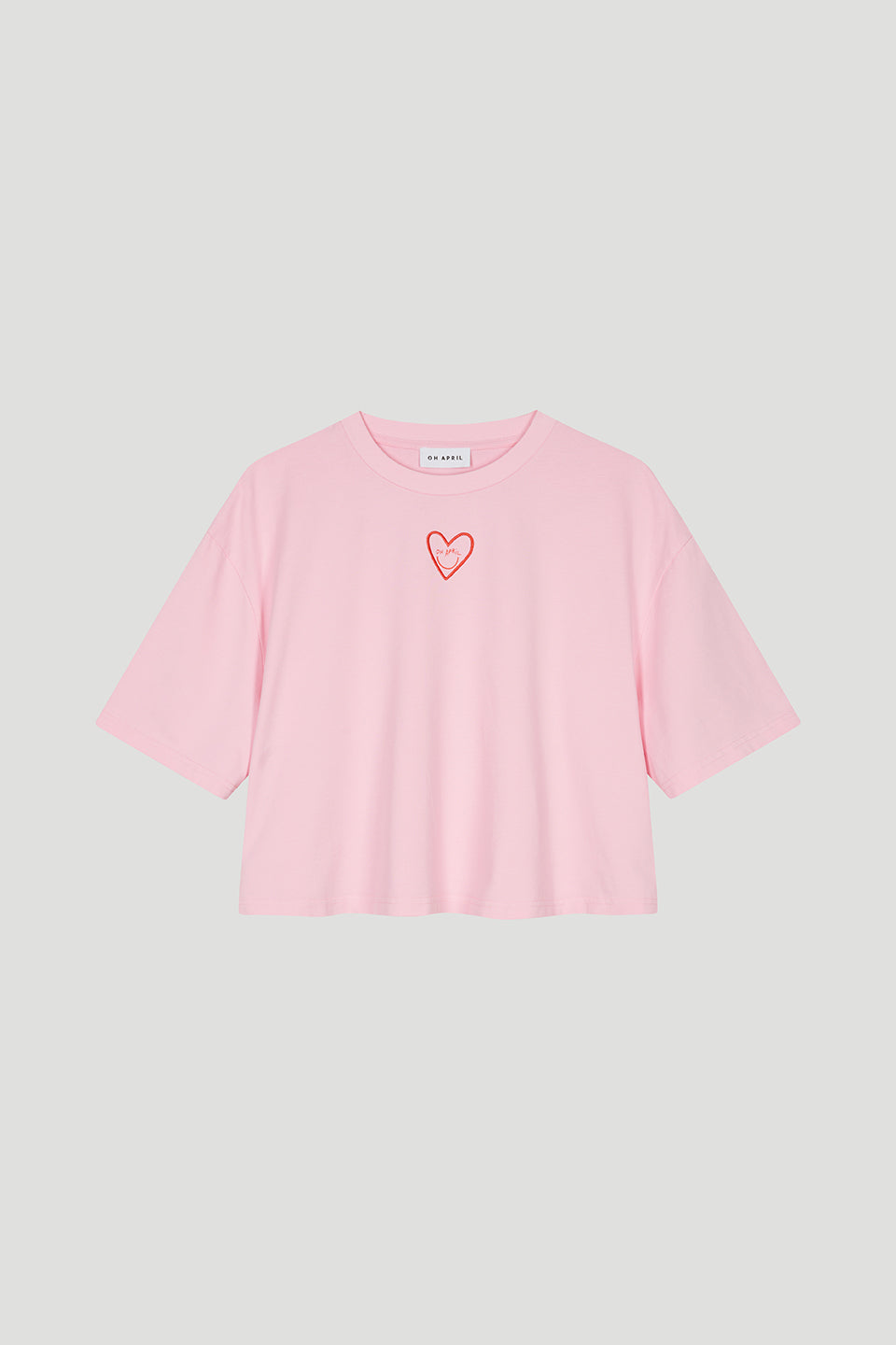 Cropped T-Shirt Heart Soft Blush