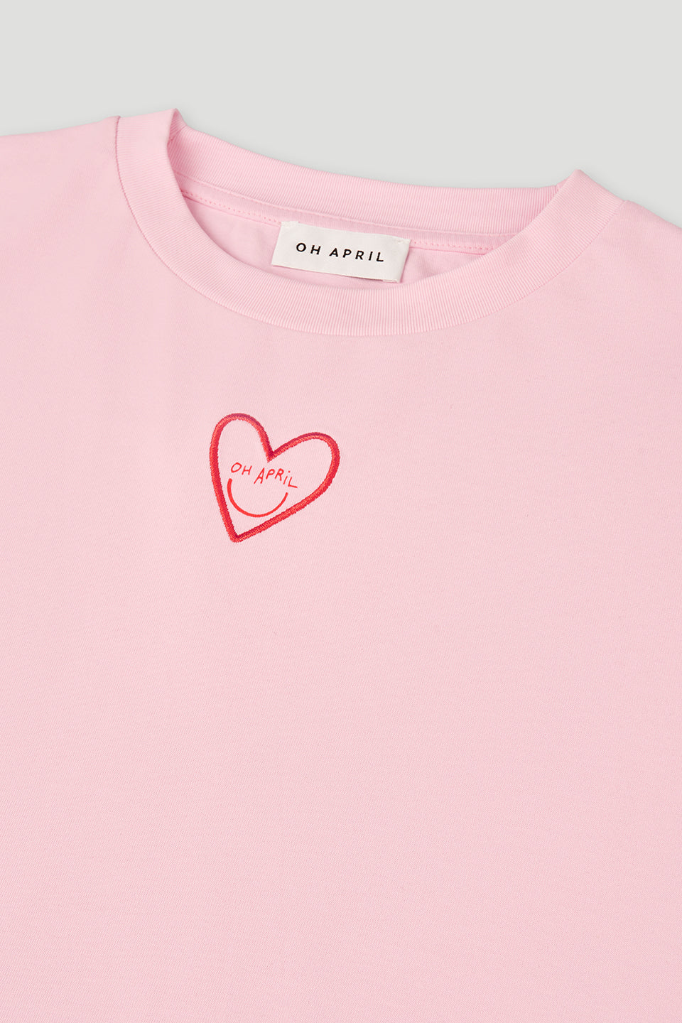 Cropped T-Shirt Heart Soft Blush
