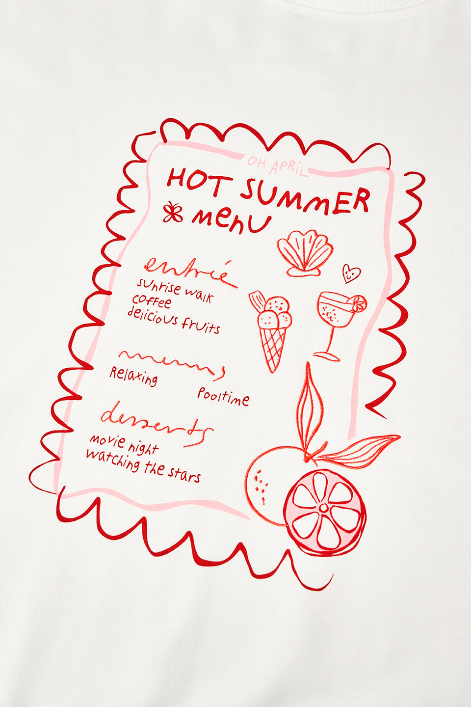 Crewneck Sweater Hot Summer Menu