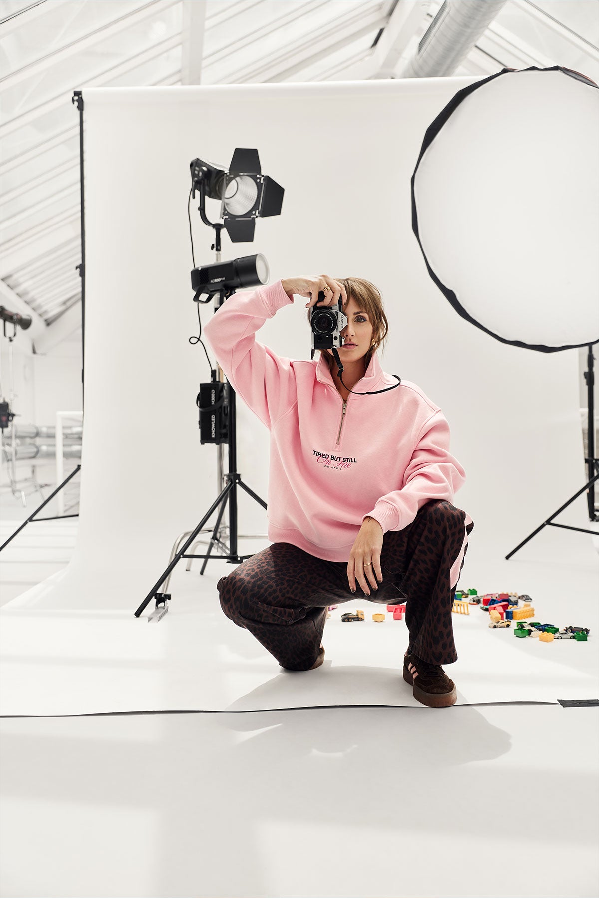Georgia Half-Zip Sweater Baby Rose