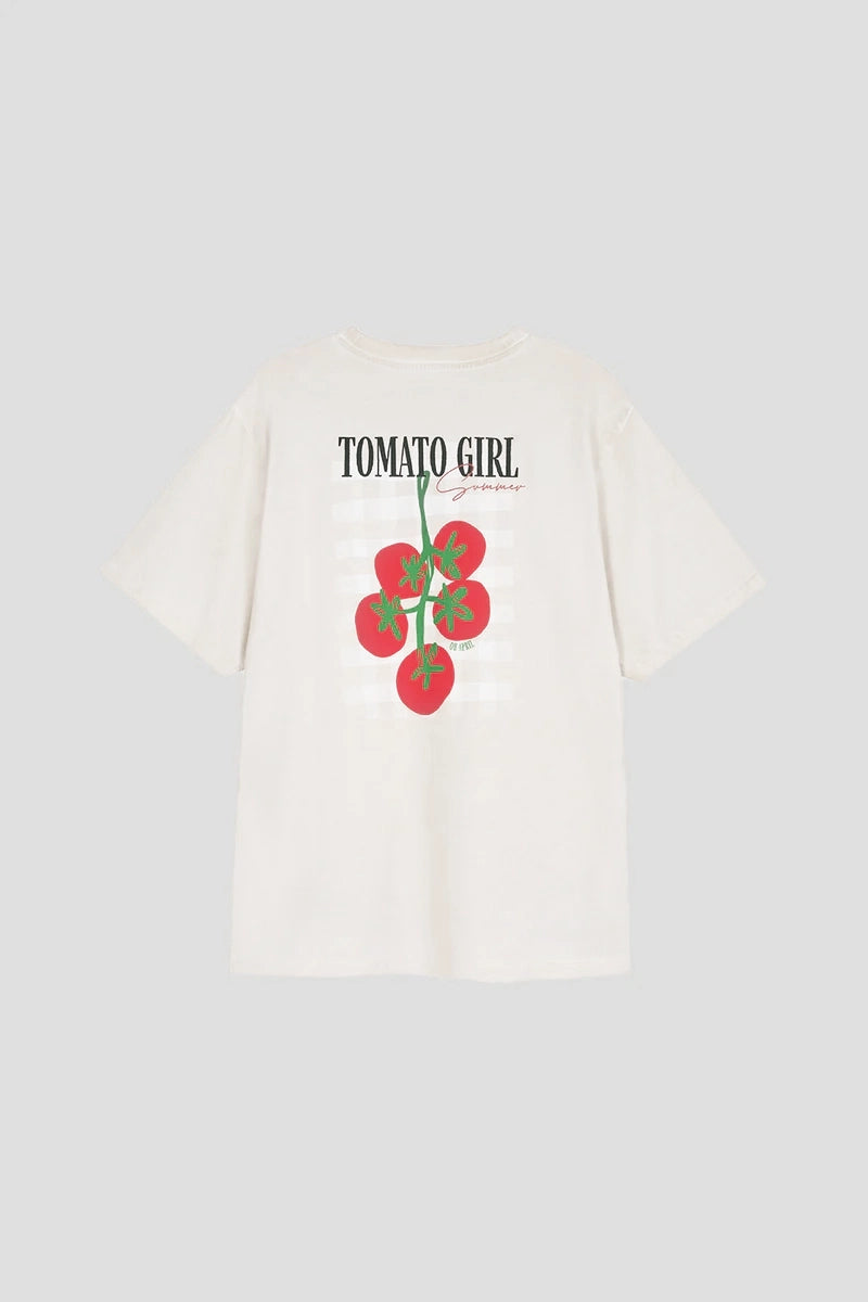 BF T-Shirt Tomato Girl White Vintage