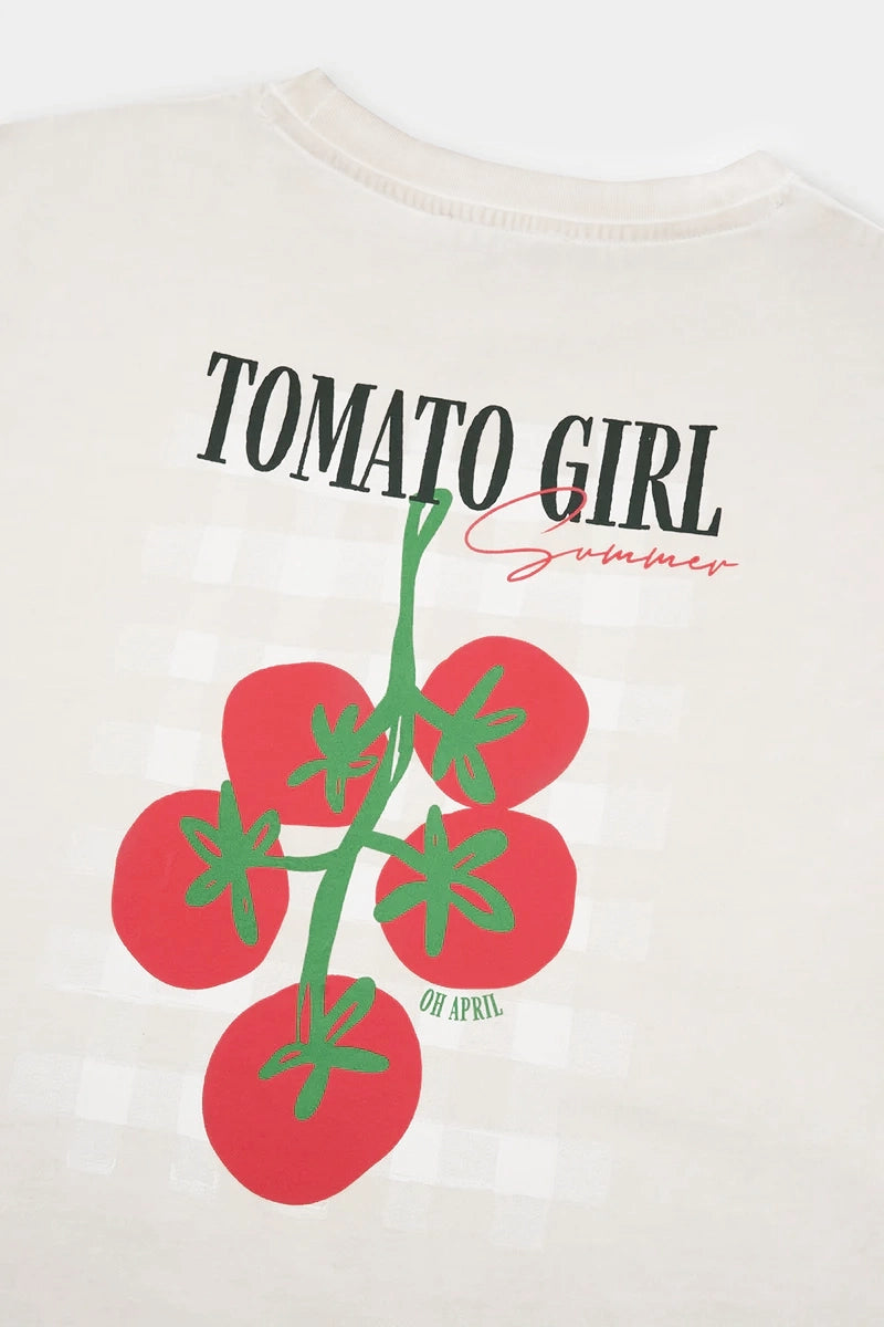BF T-Shirt Tomato Girl White Vintage