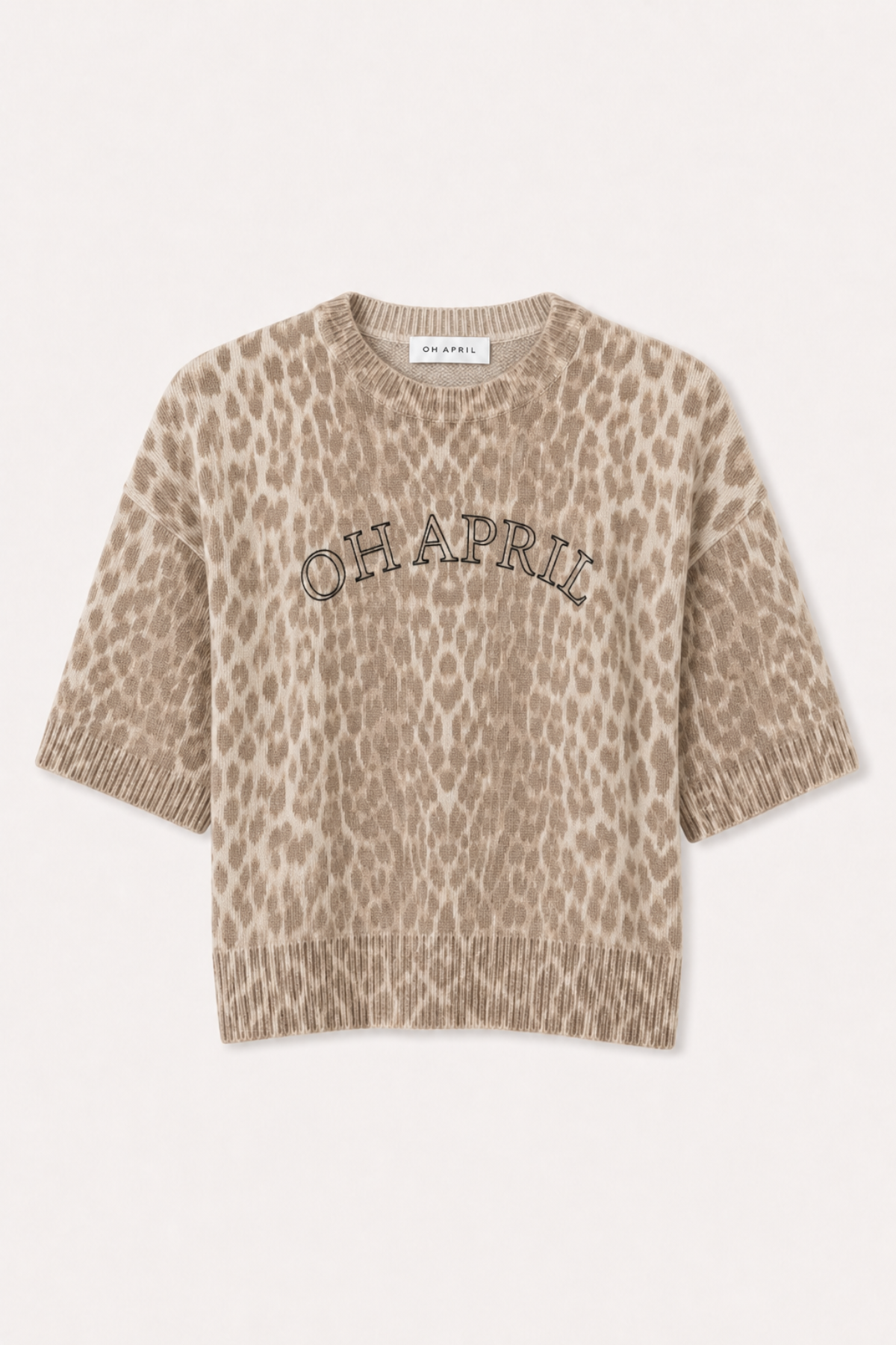 Margaux Knit T-Shirt Leo Beige