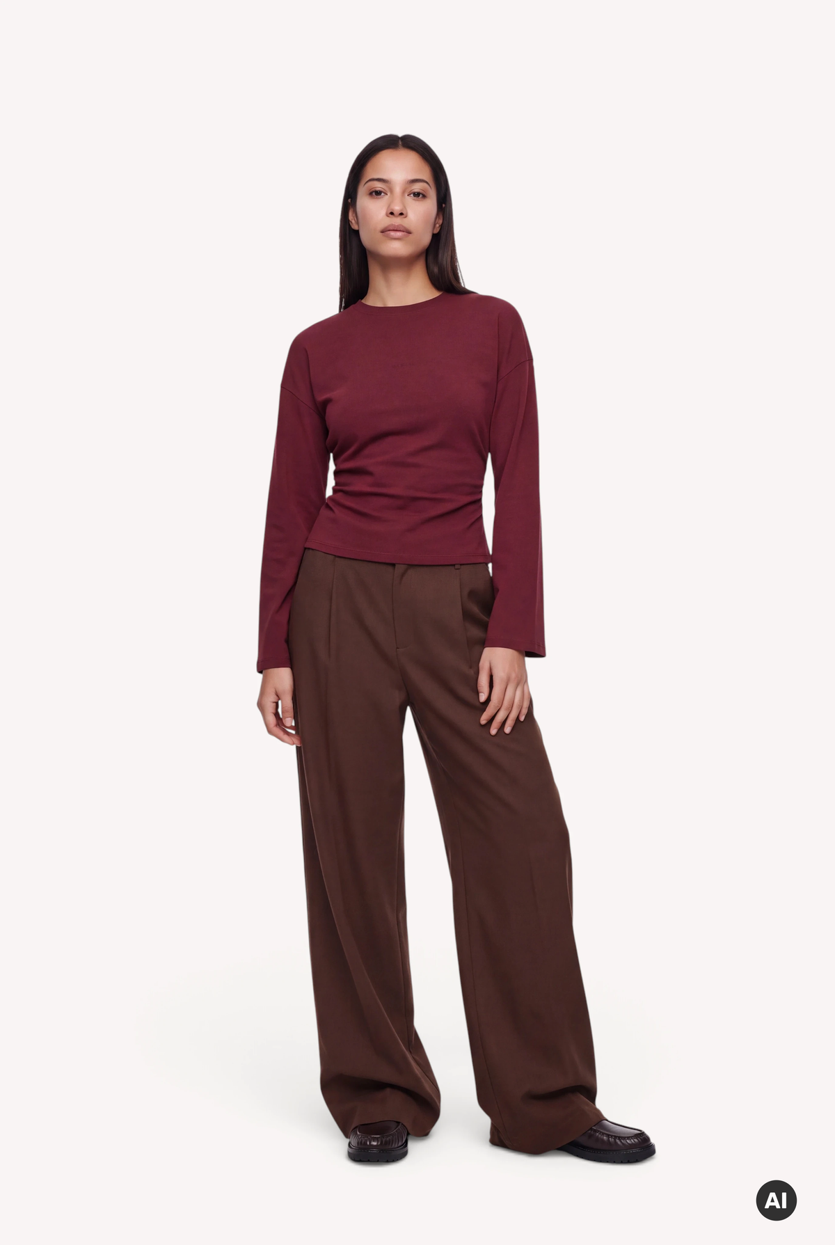 Noemi Tailored Longsleeve Dark Red