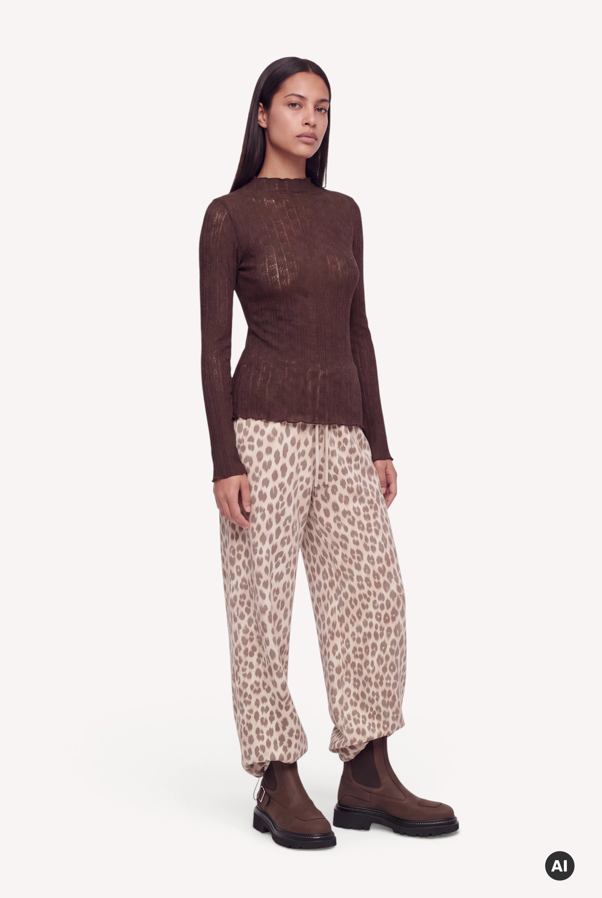 Zahara Lace Longsleeve Dark Brown