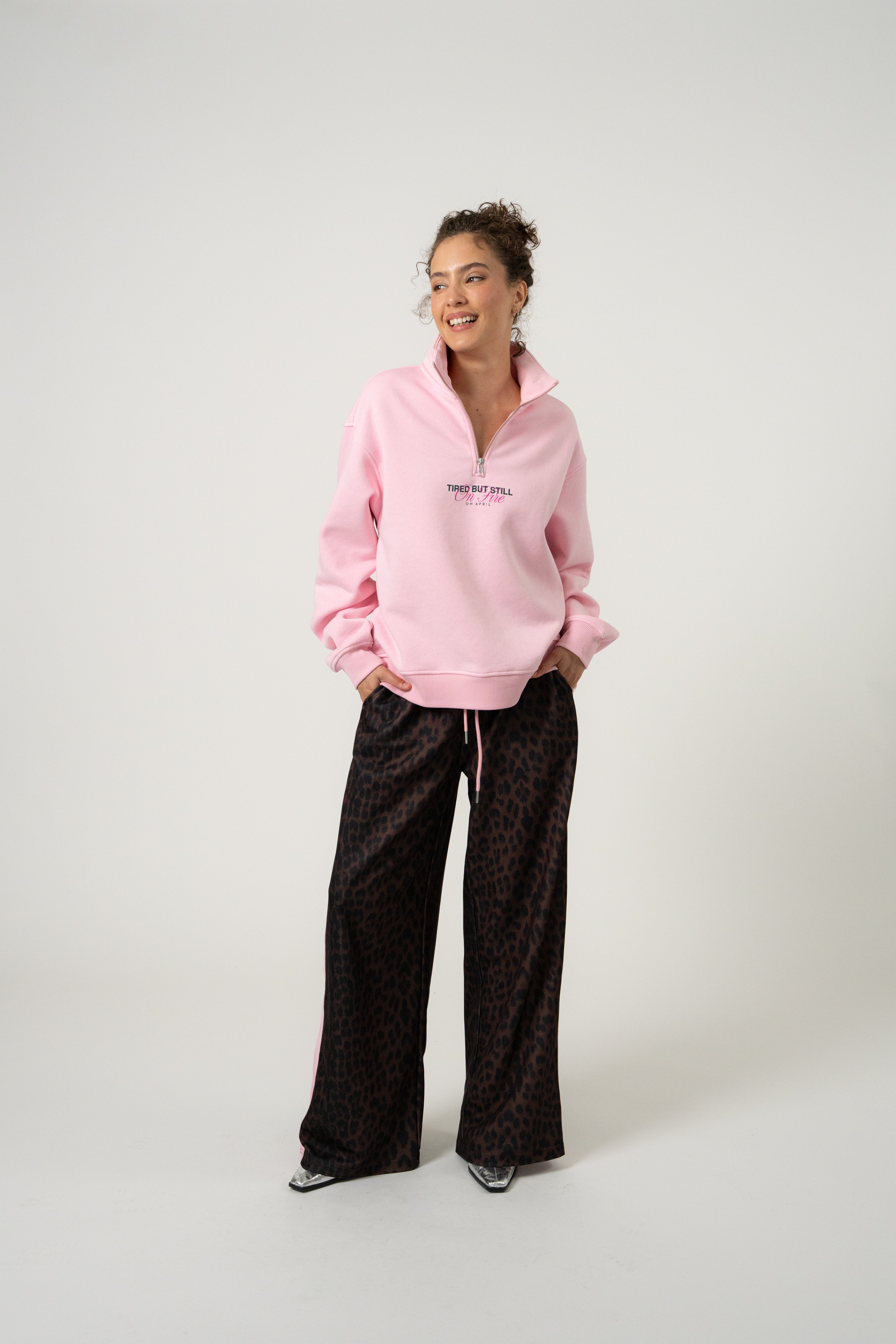 Georgia Half-Zip Sweater Baby Rose