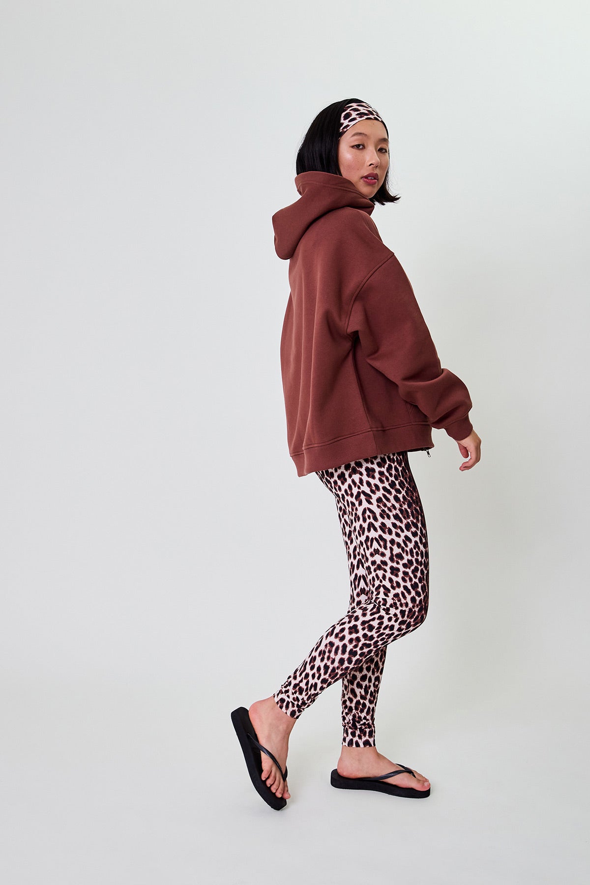 Zip Boyfriend Hoodie Cherrywood