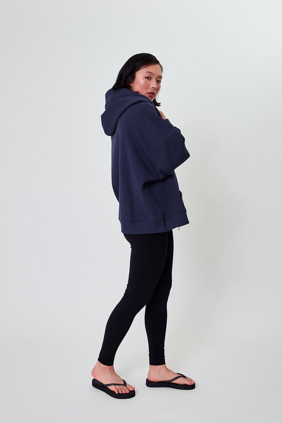 Zip Boyfriend Hoodie Blackberry