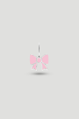 Bow Charm Rose Silber