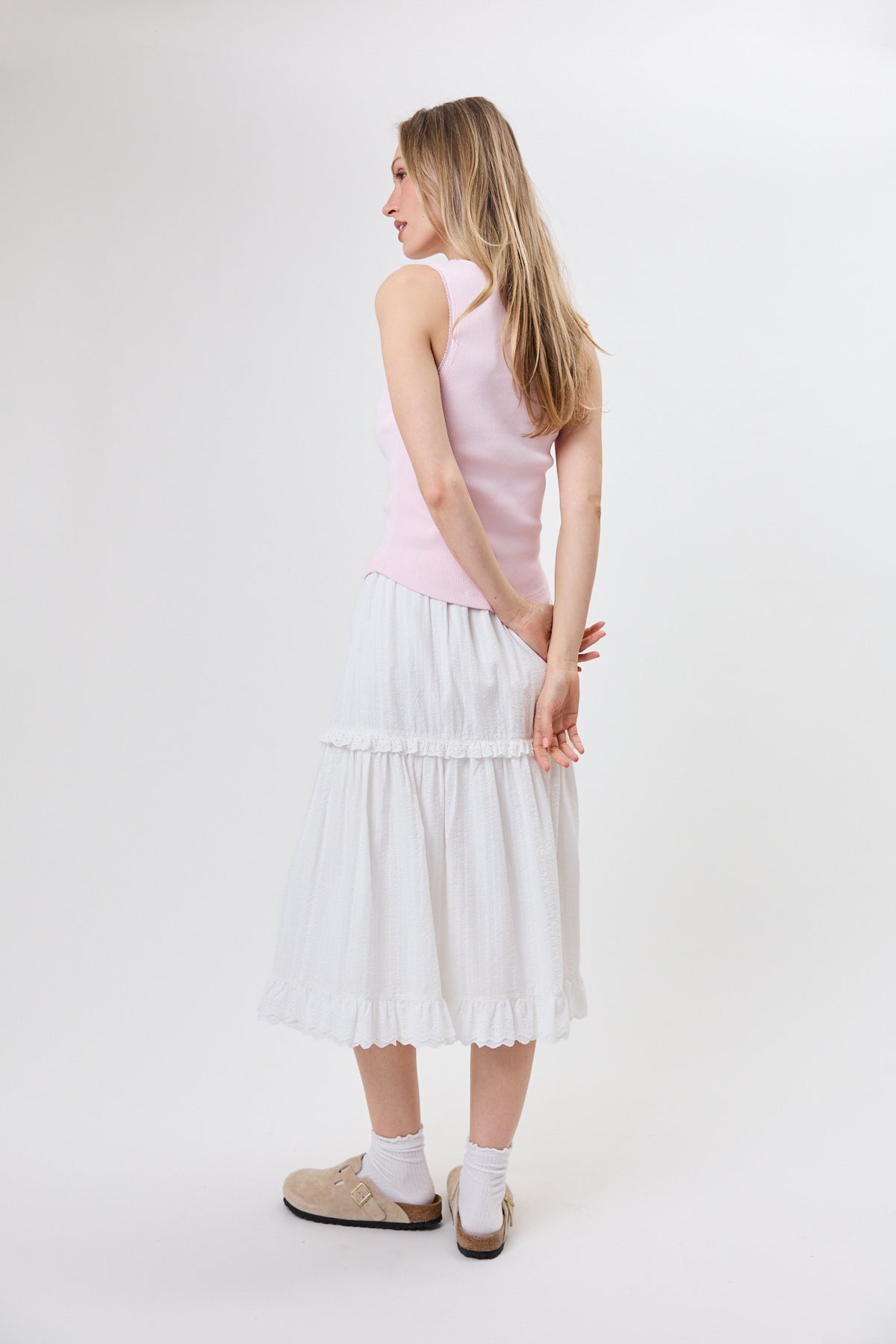 Christel Midi Skirt White