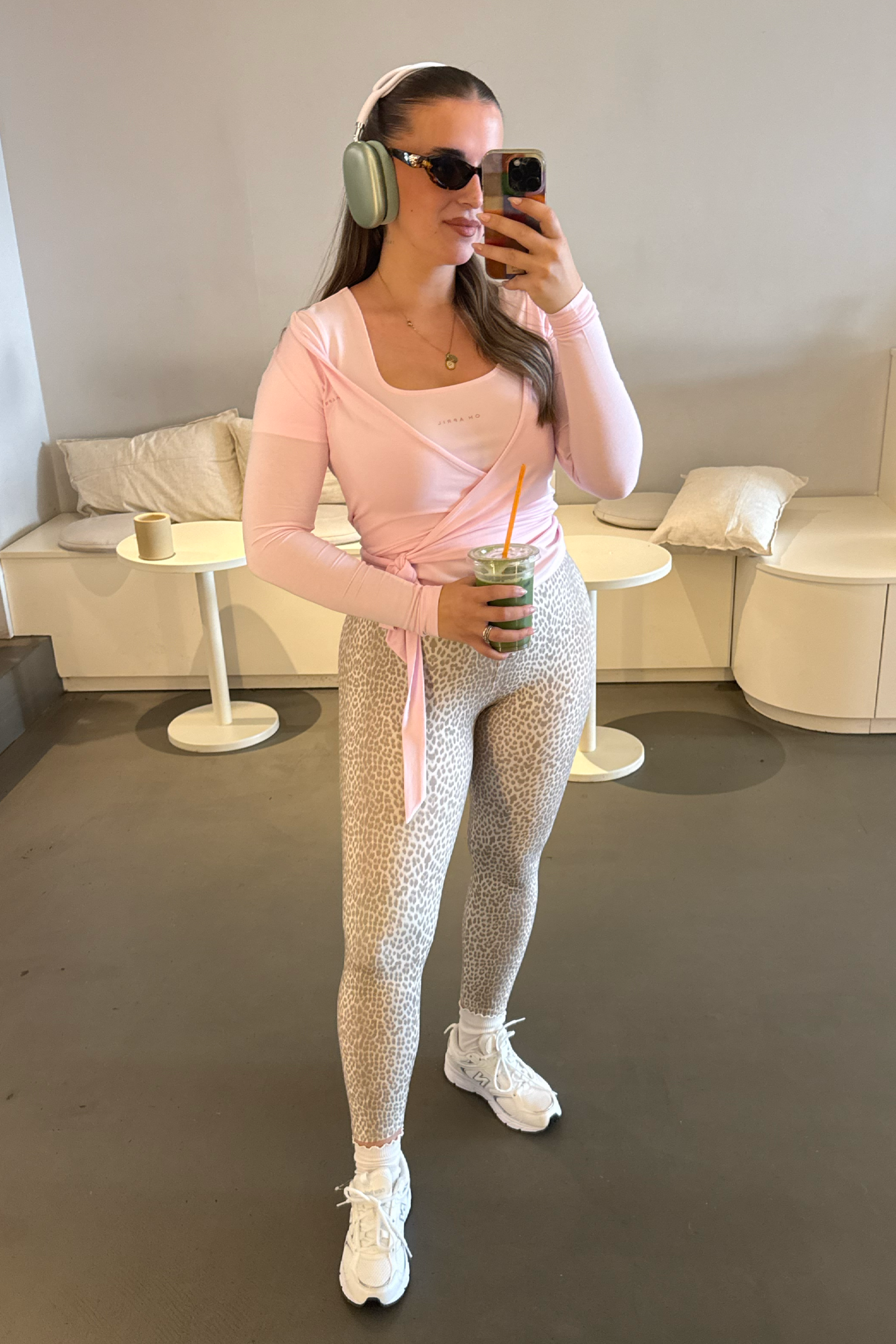Rita Cropped Leggings Micro Leo Beige