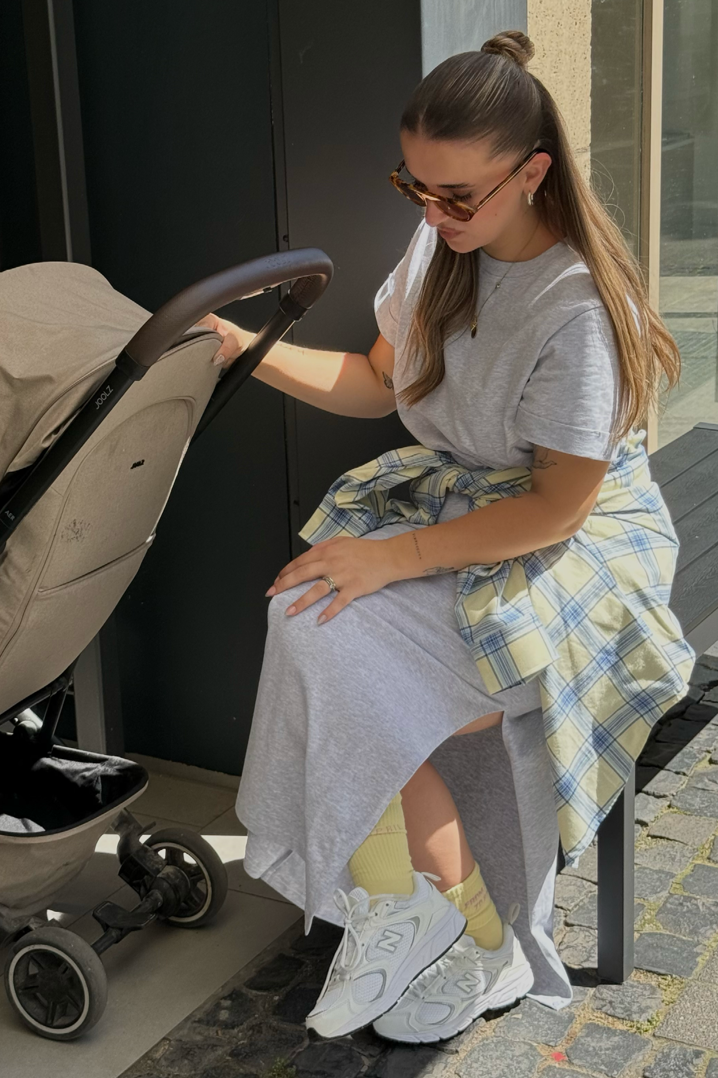 Juli Maxi T-Shirt Dress Grey Melange