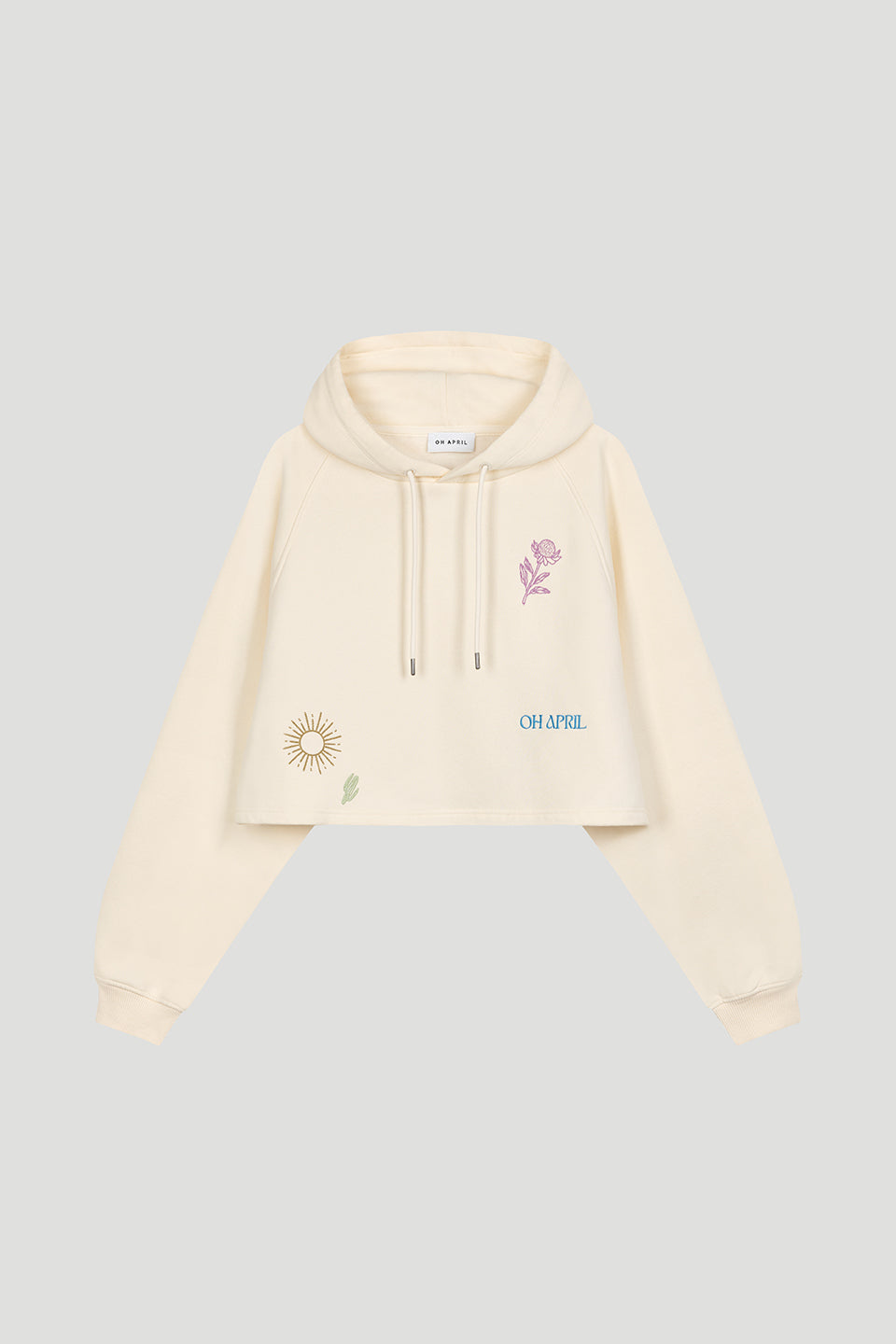 Crop Hoodie Pullover Zu Kurz Cropped Hoodie Scribble Soft Sand
