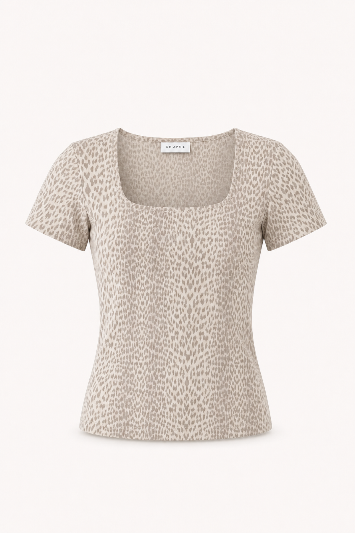 Kalina Slim Fit T-Shirt Micro Leo Beige