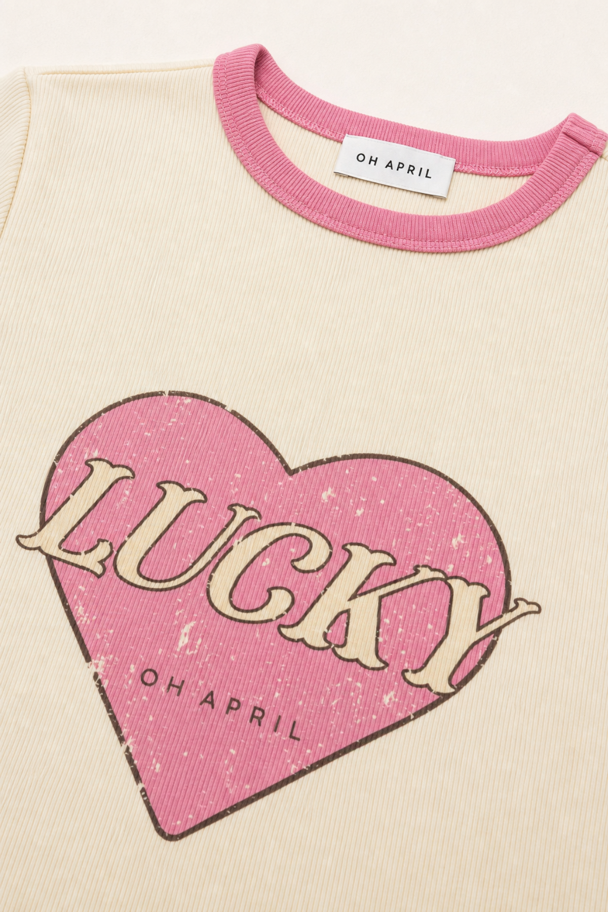 Regular T-Shirt Lucky Heart Off White