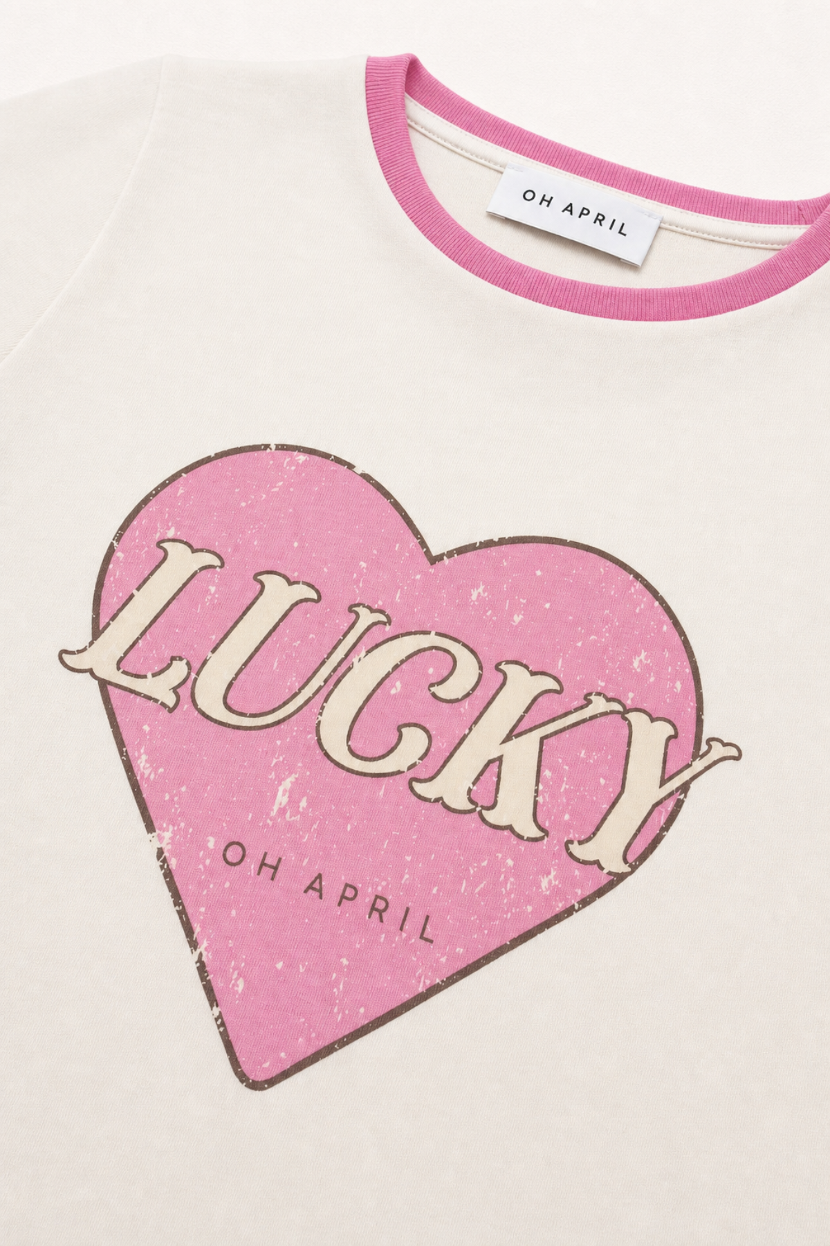 Kids T-Shirt Lucky Heart Off White