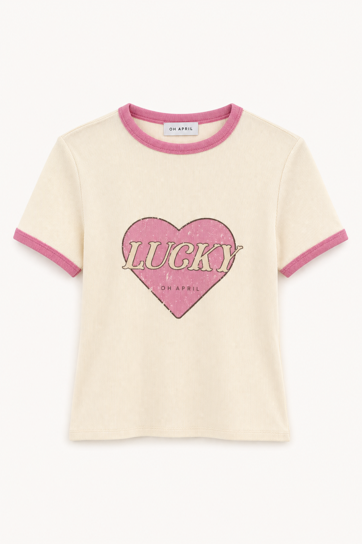 Regular T-Shirt Lucky Heart Off White