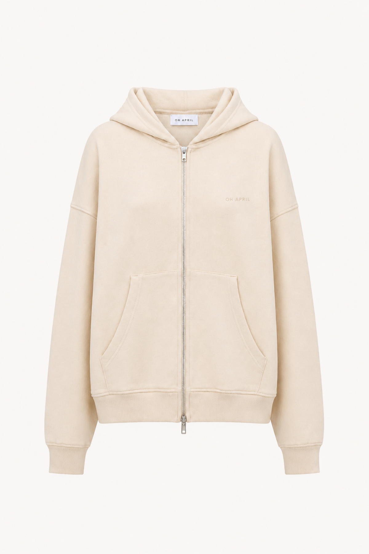 BF Zip Hoodie Flower Beige