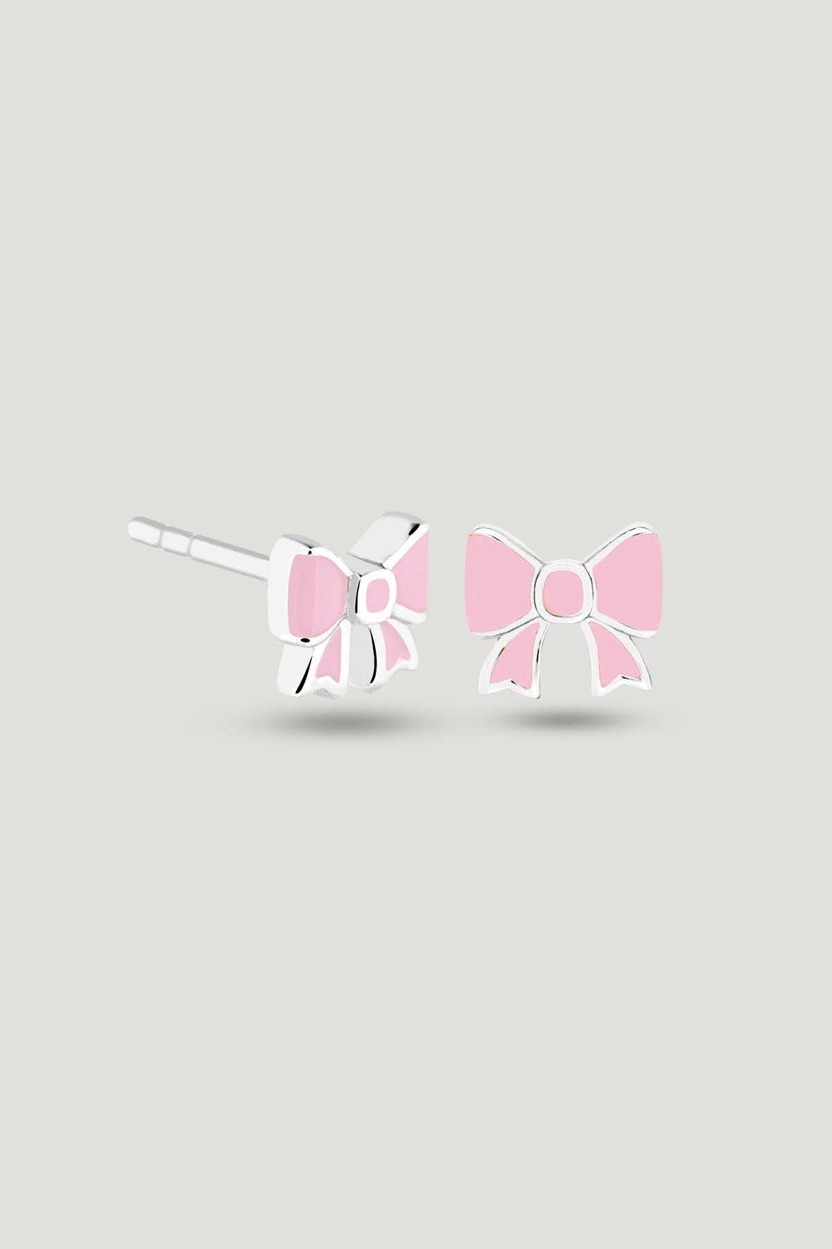 Bow Studs Rose Silber