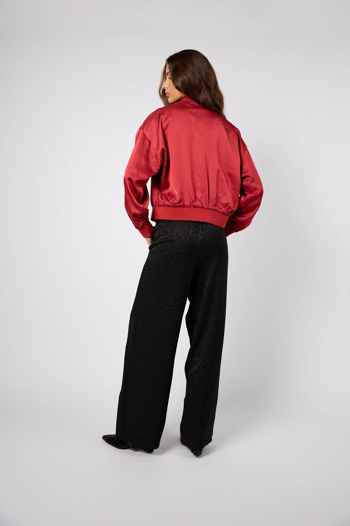 Elin Reversable Bomber Jacket Leo Black/Maroon