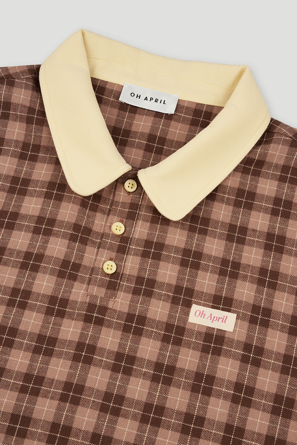 Diana Woven Polo Cocoa Dust Check