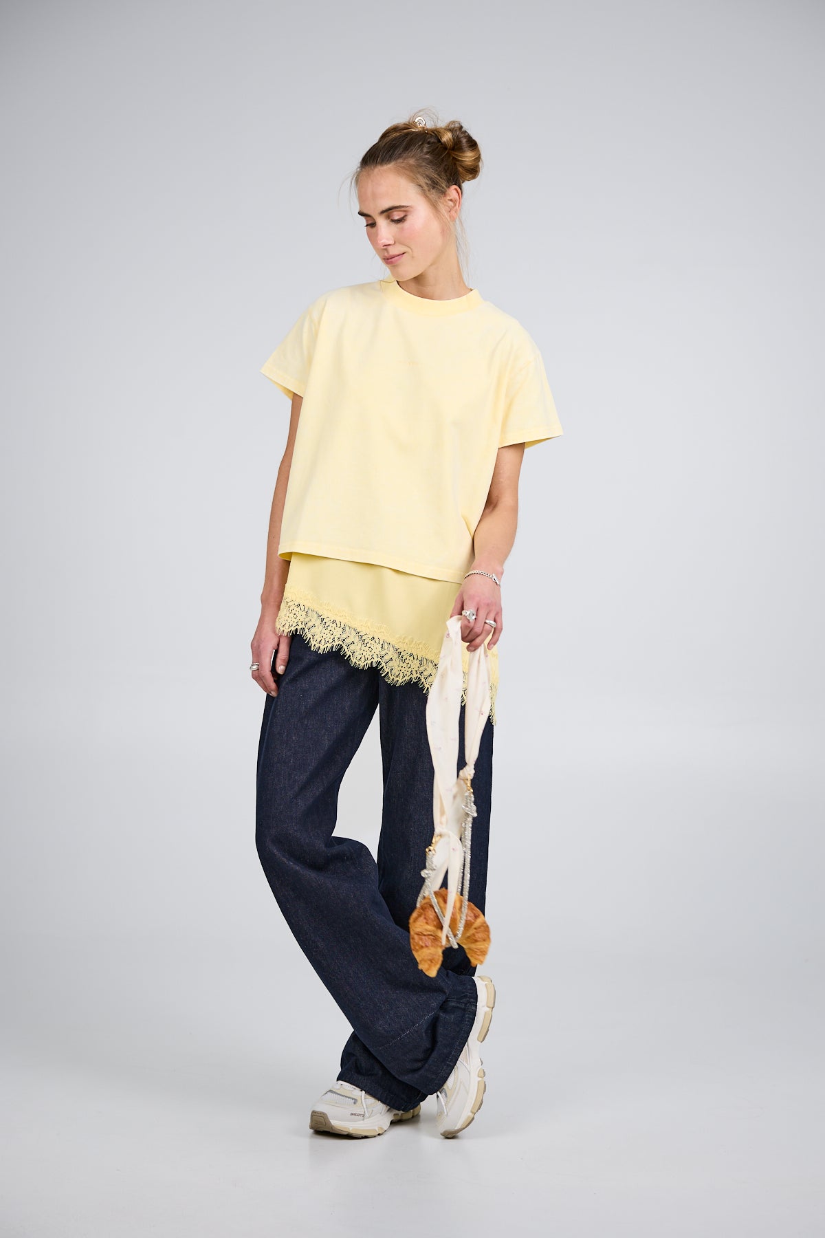 Ella Boxy T-Shirt Butter Yellow Acid