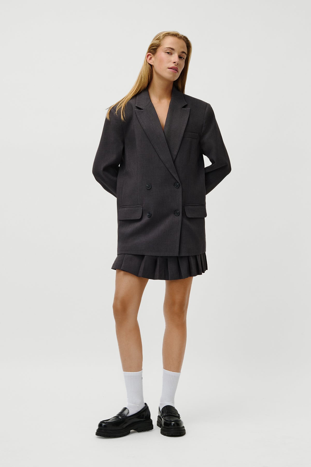 Franja Blazer Dark Grey Melange