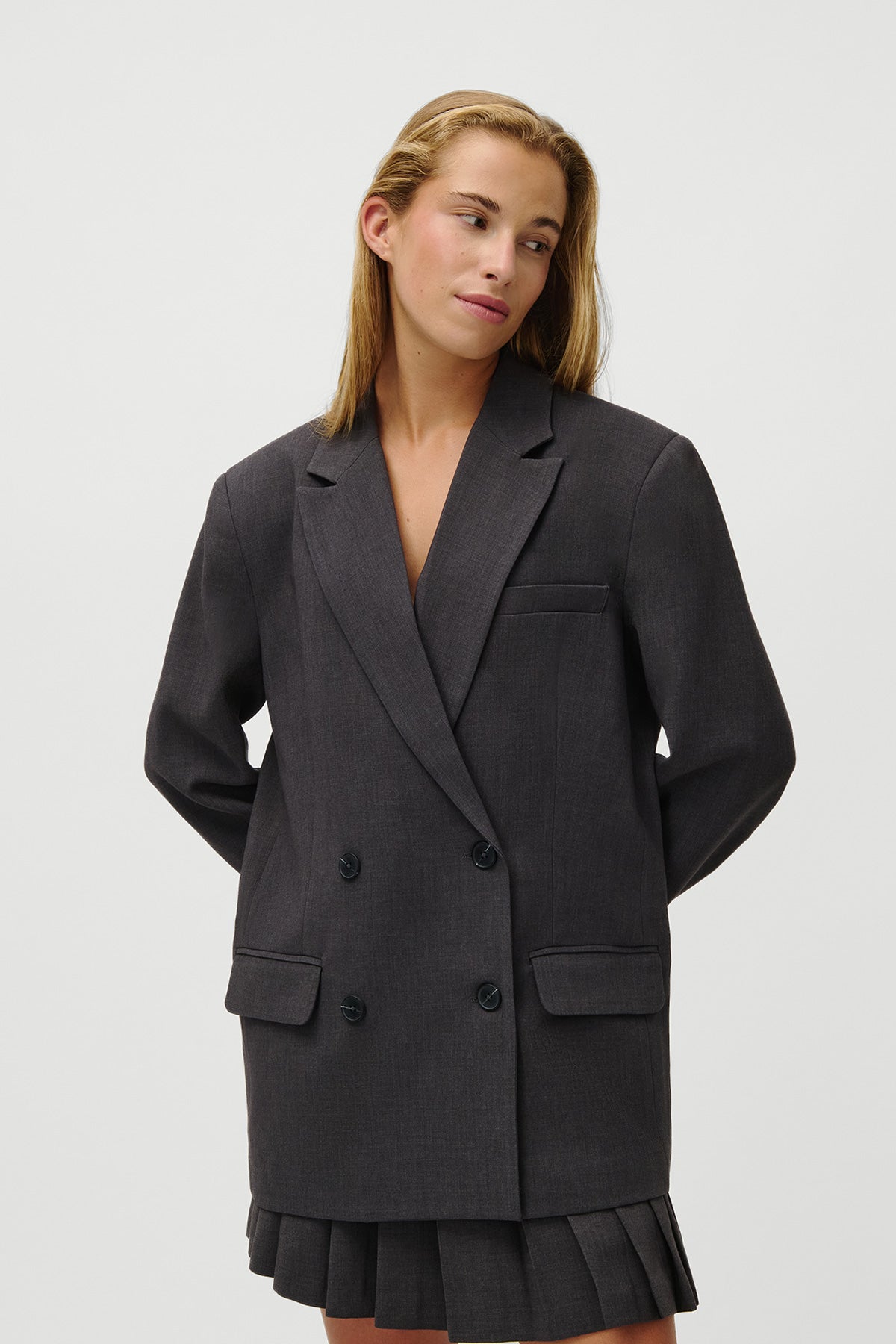 Franja Blazer Dark Grey Melange