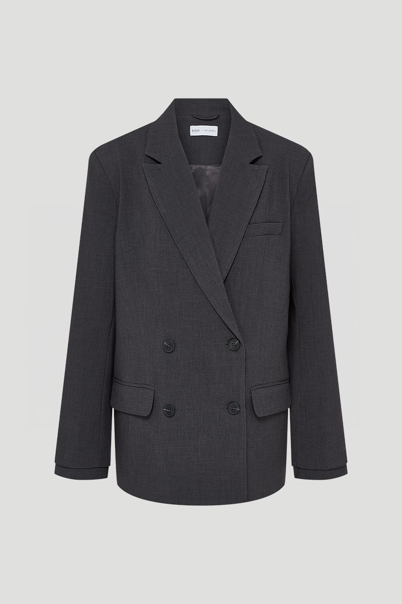 Franja Blazer Dark Grey Melange