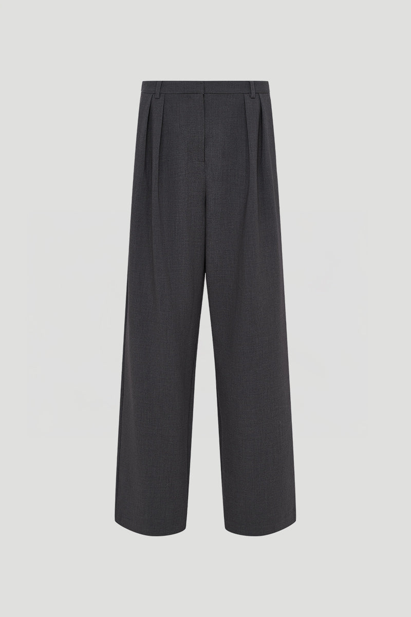 Franja Pants Tall Dark Grey Melange