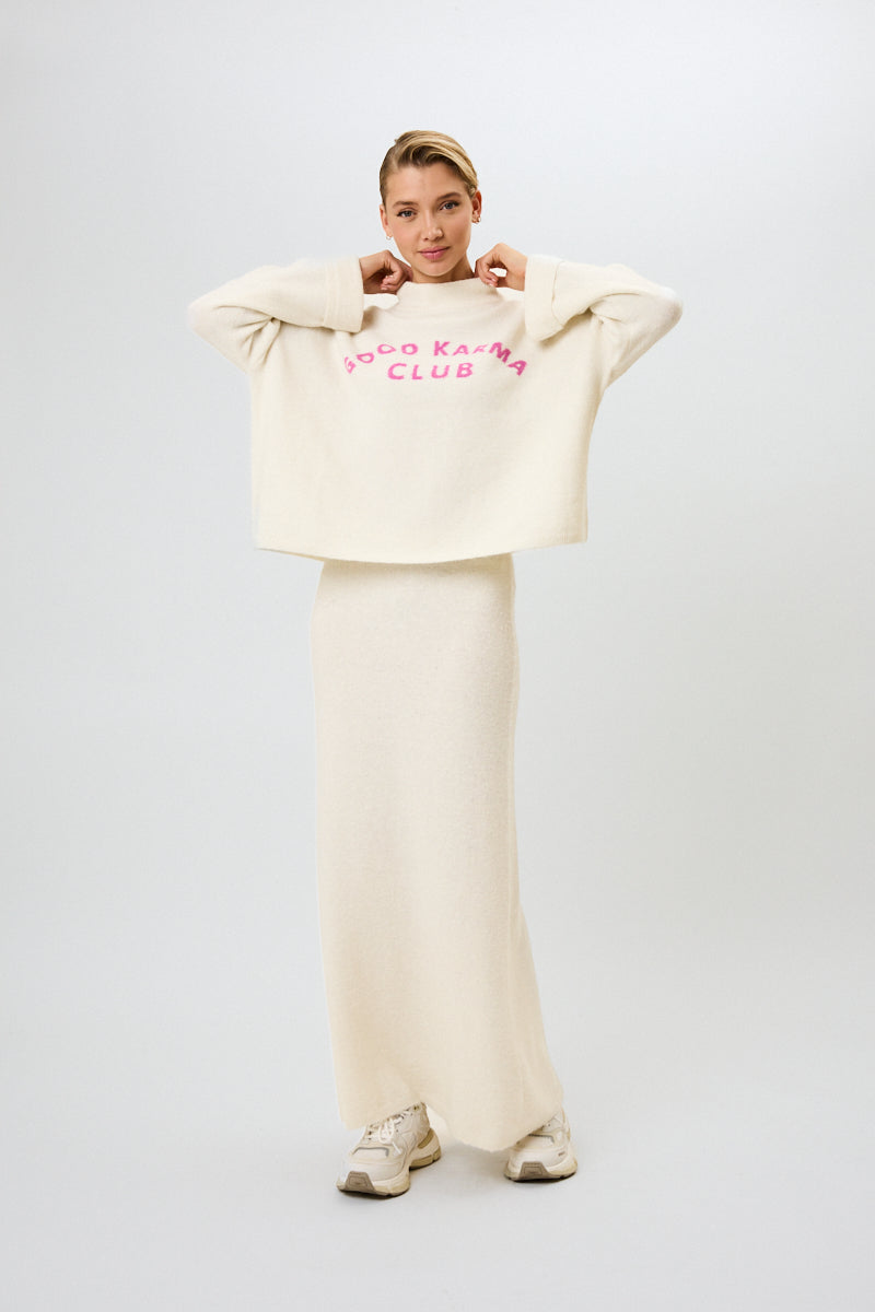 Insa Knit Skirt Off White