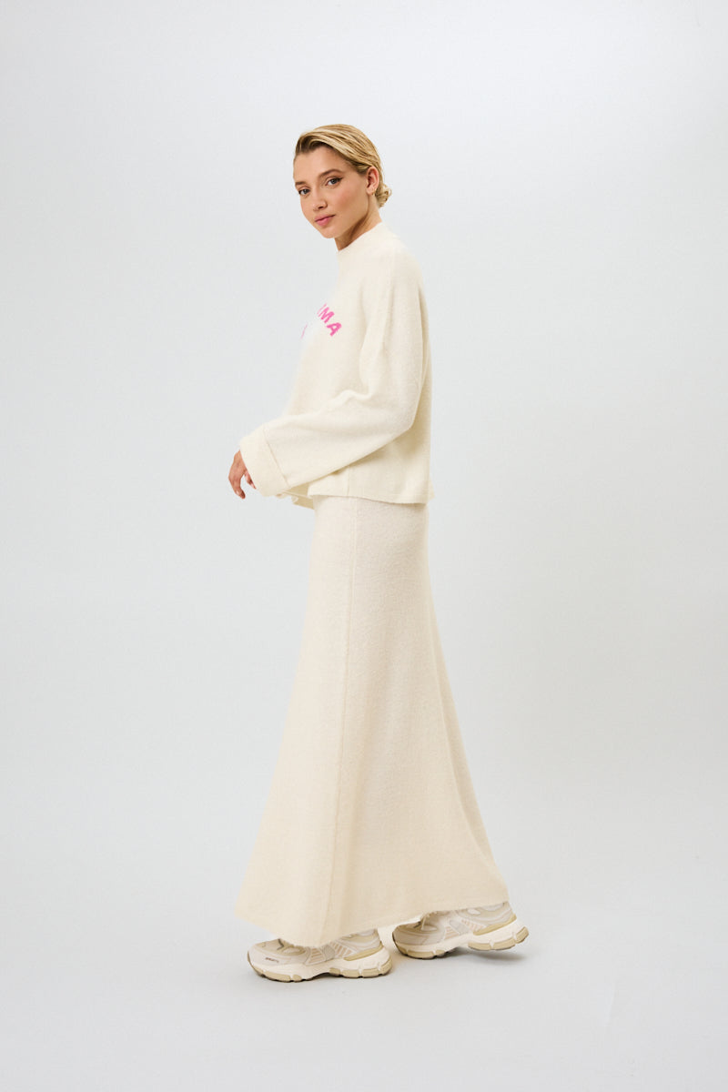 Insa Knit Skirt Off White
