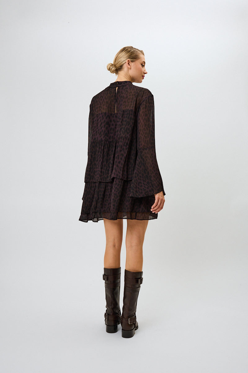 Lavinia Volant Dress Leo Truffle