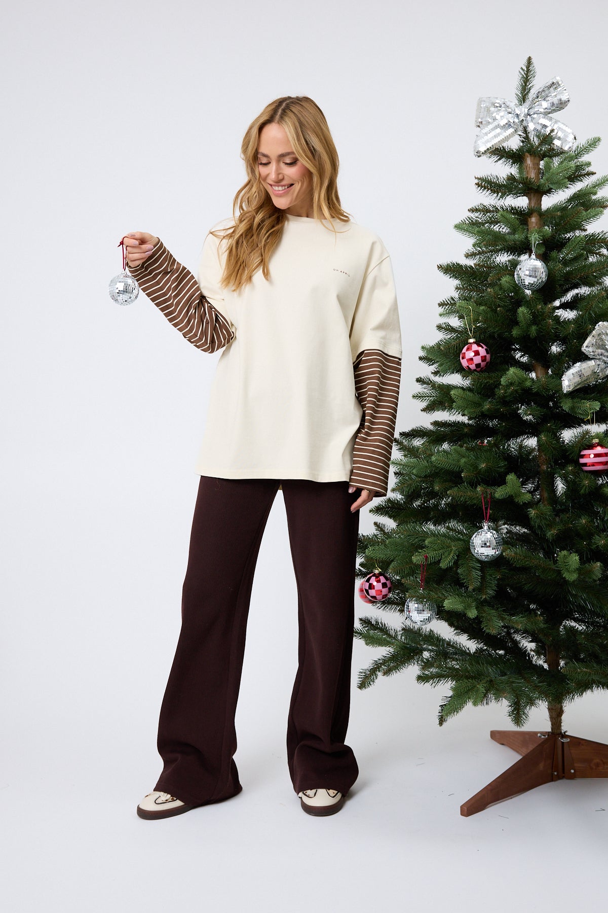 Layered BF T-Shirt Beige