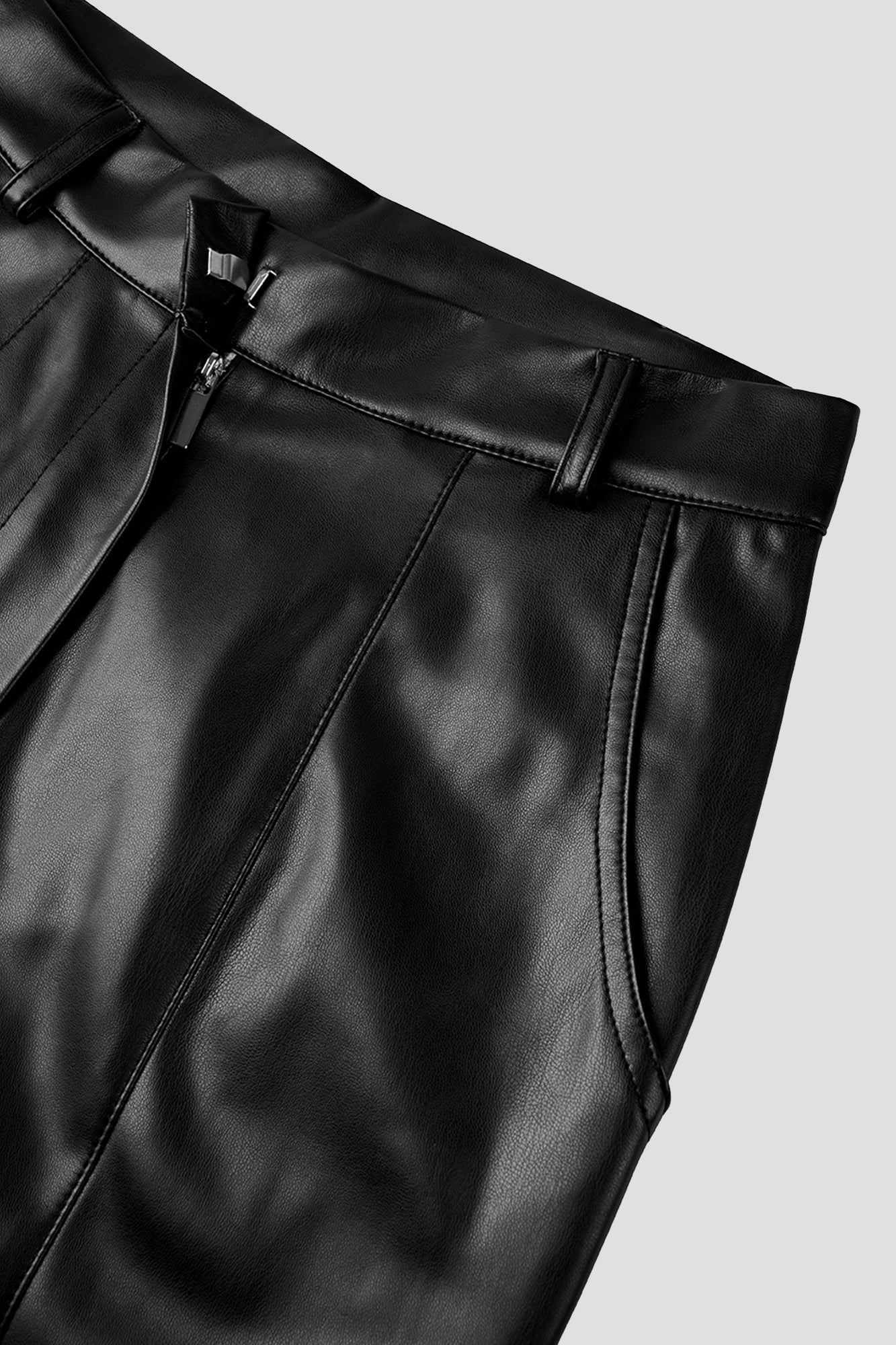 Lona Vegan Leather Pants Black