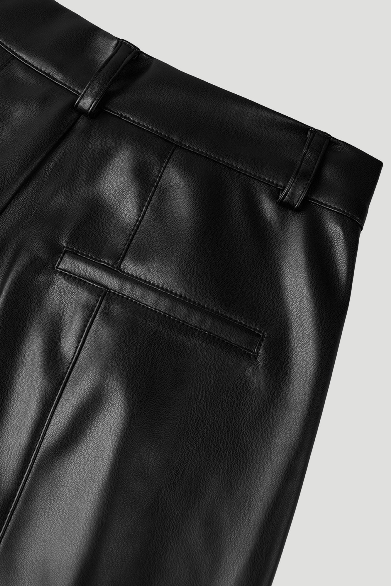 Lona Vegan Leather Pants Black