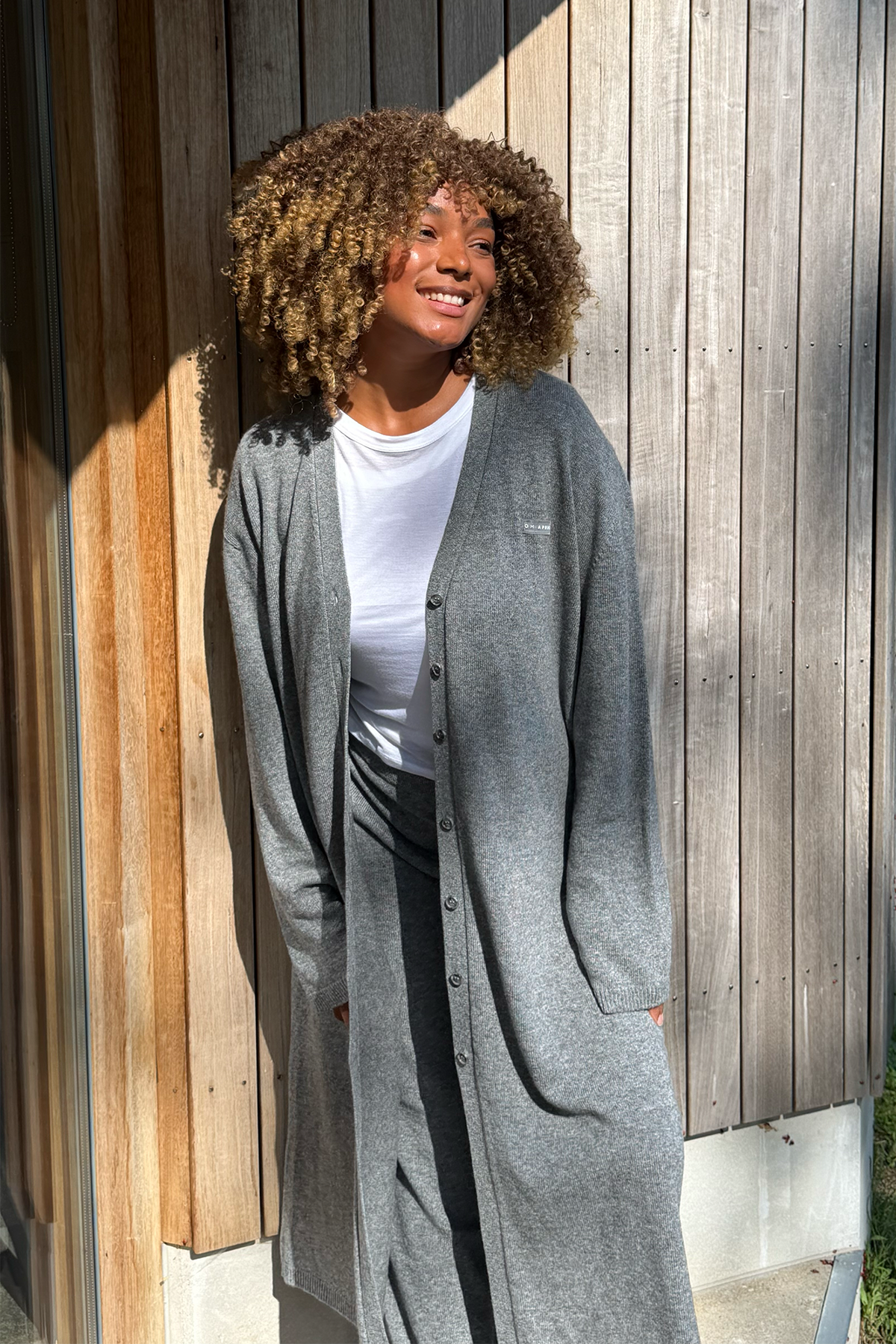 Linnea Long Knit Cardigan Grey Melange