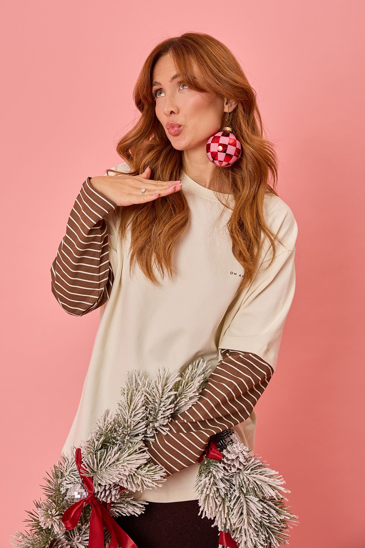 Layered BF T-Shirt Beige